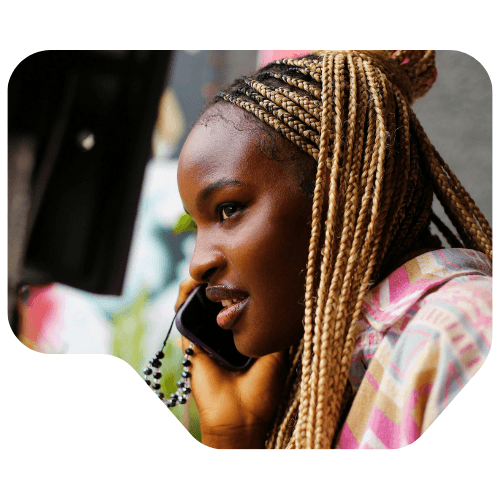 A Simuplace user checking her phone — verified clean on the registry